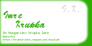 imre krupka business card